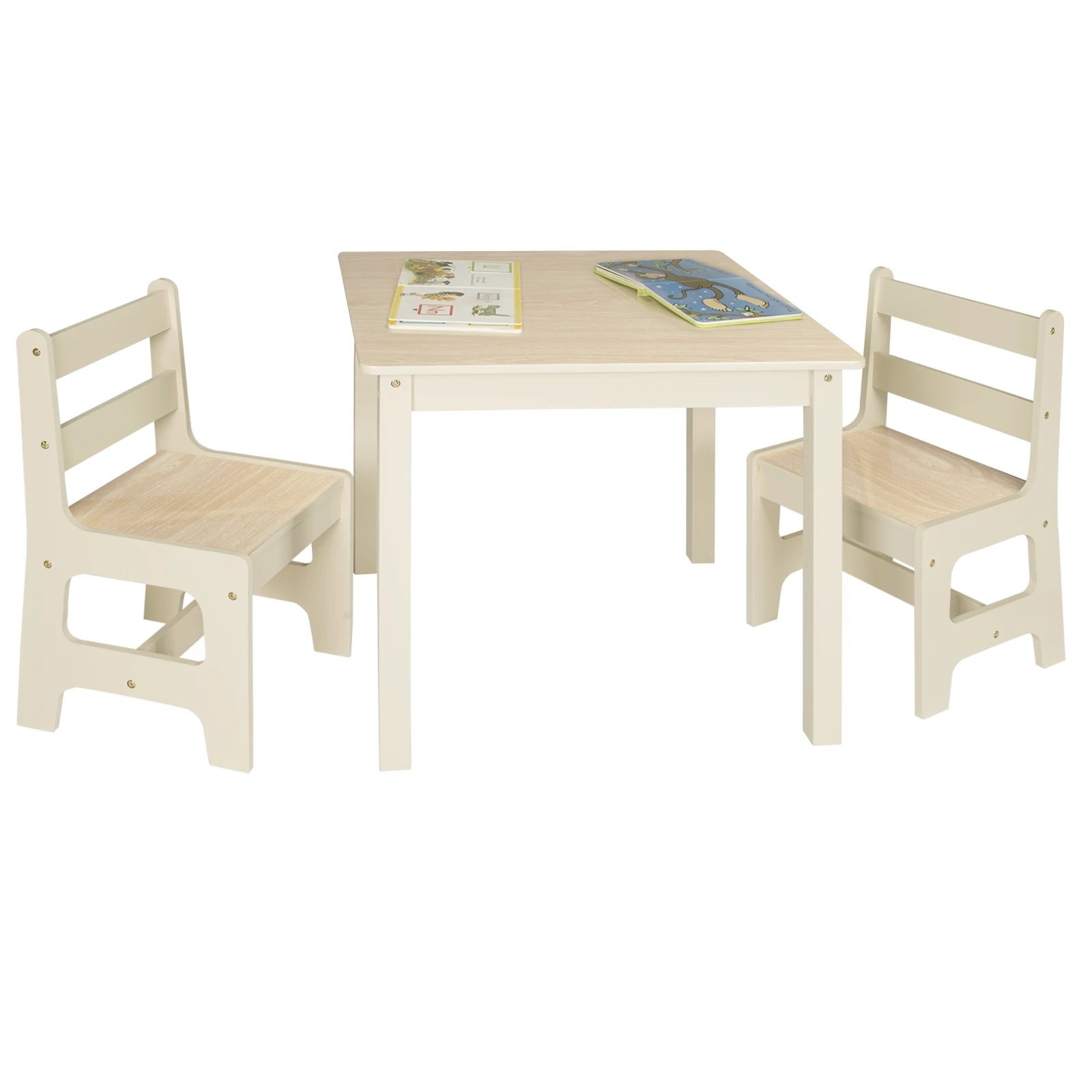 Chaises de table en bois pour tout-petits, table de bureau pour enfants avec 2 chaises, piste ol pour garçons et filles d\'âge alth, activité, jeu de