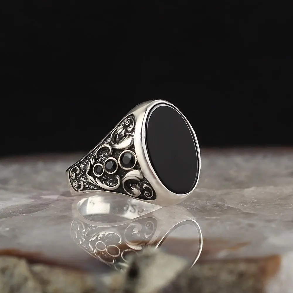 Onyx Gemstone 925 Sterling Silver Men 'S Ring