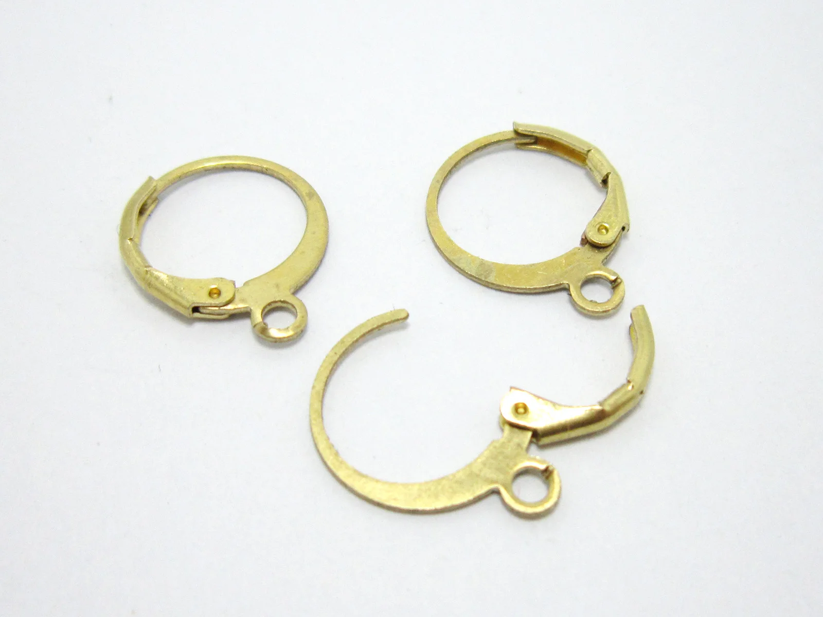 20pcs Huggie Earring Hoops, Simple Brass Earrings, Leverback Earrings, Earring Supplies, 15x13mm, Jewelry Making R1212