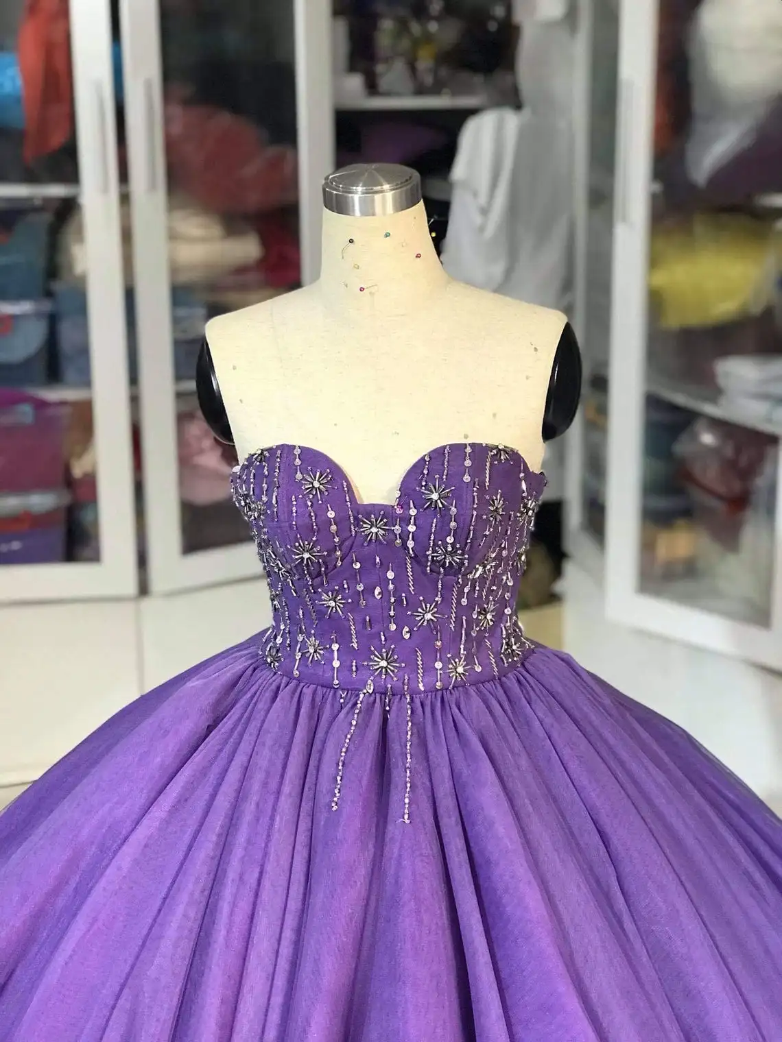 CloverBridal 2021 Sweetheart Sweetheart Tulle Purple Quinceanera Dress Sweetheart Ball Gown плыя на выпускной 2021 WQ9847