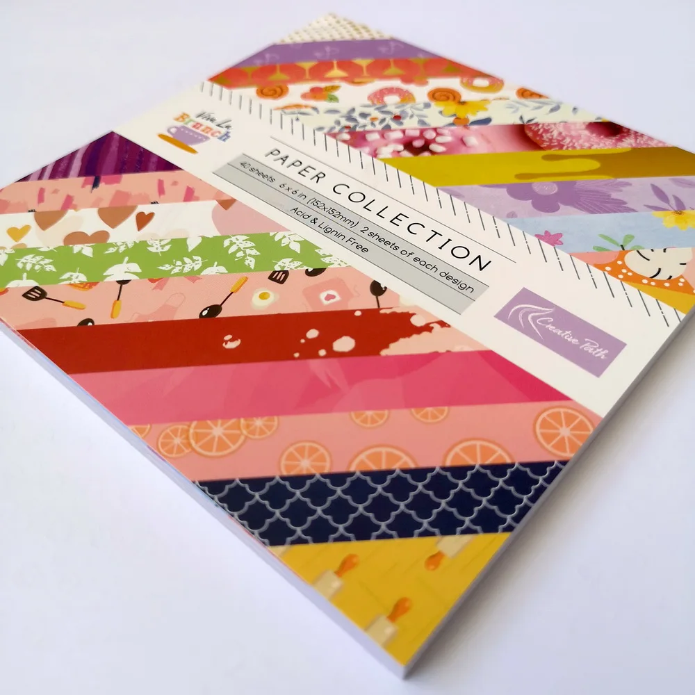Creative Path 6 Inches Brunch Pattern Scrapbook Background Paper Decorative Scrapbooking DIY Junk Journal Origami Paper 15x15cm
