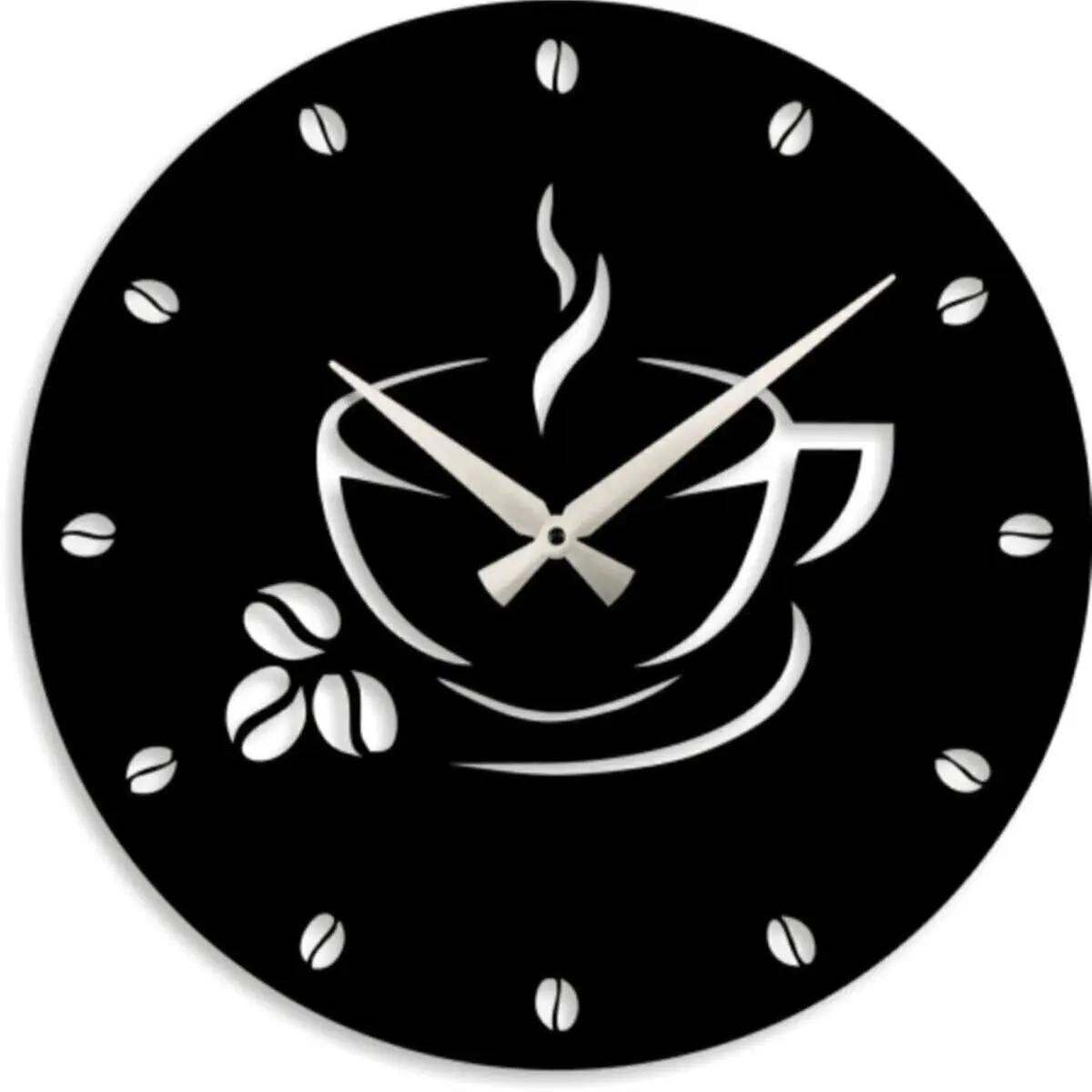 Coffee Design Decorative Wooden Kitchen Wall Clock 50cm Silent Europe Model Modern Design Wall Clock Suitable For Office Living