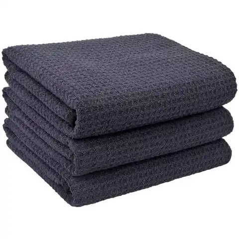 Household Microfiber Kitchen Dish Towel Hand Towel Kitchen Cleaning Cloth Waffle Weave Cloth Quick Drying 16inX24in 3 Pack