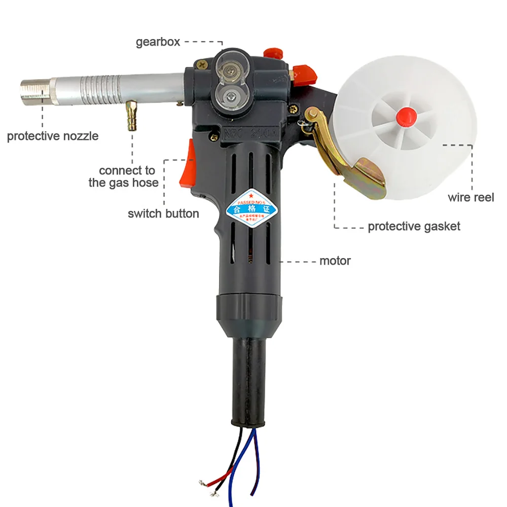 MIG/MAG Torch NBC-200A Welding Torch Gun With Built-in Wire Feed Device Push Pull Wire Feeder Torch Drawing Torch Accessories