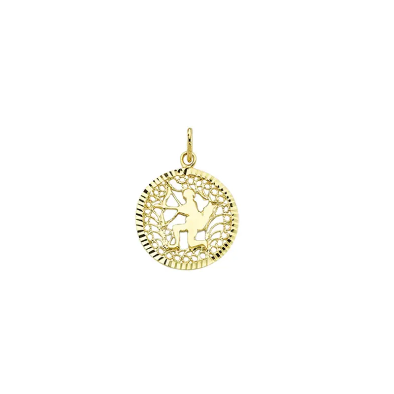 

14K Solid Gold Zodiac Sagittarius Horoscope Star Sign Necklace