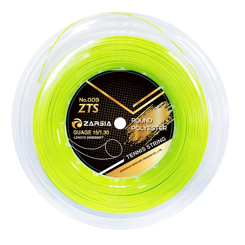 1 Reel ZARSIA 4G Polyester Tennis Racket String 1.30MM Durable Tennis Strings Round 200M Big Reel Training Strings