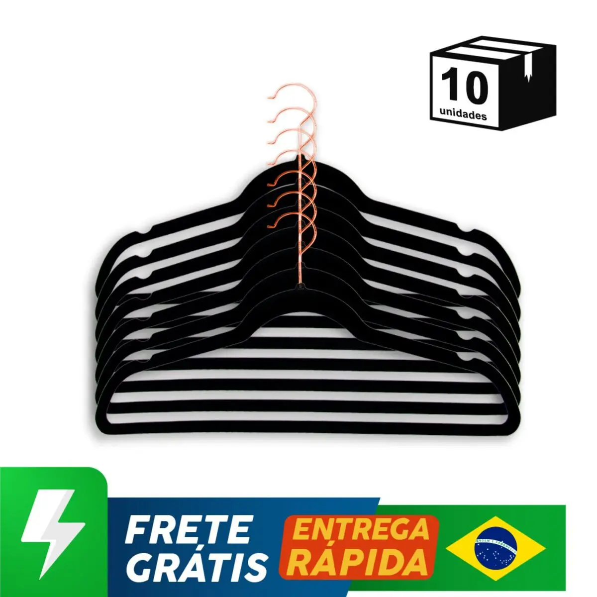 10 Pçs Cabides Veludo Multifuncional Antiderrapante Alta Qualidade Gancho Cobre Giratório 360 ° Roupas Rack Armário Closet Roupas