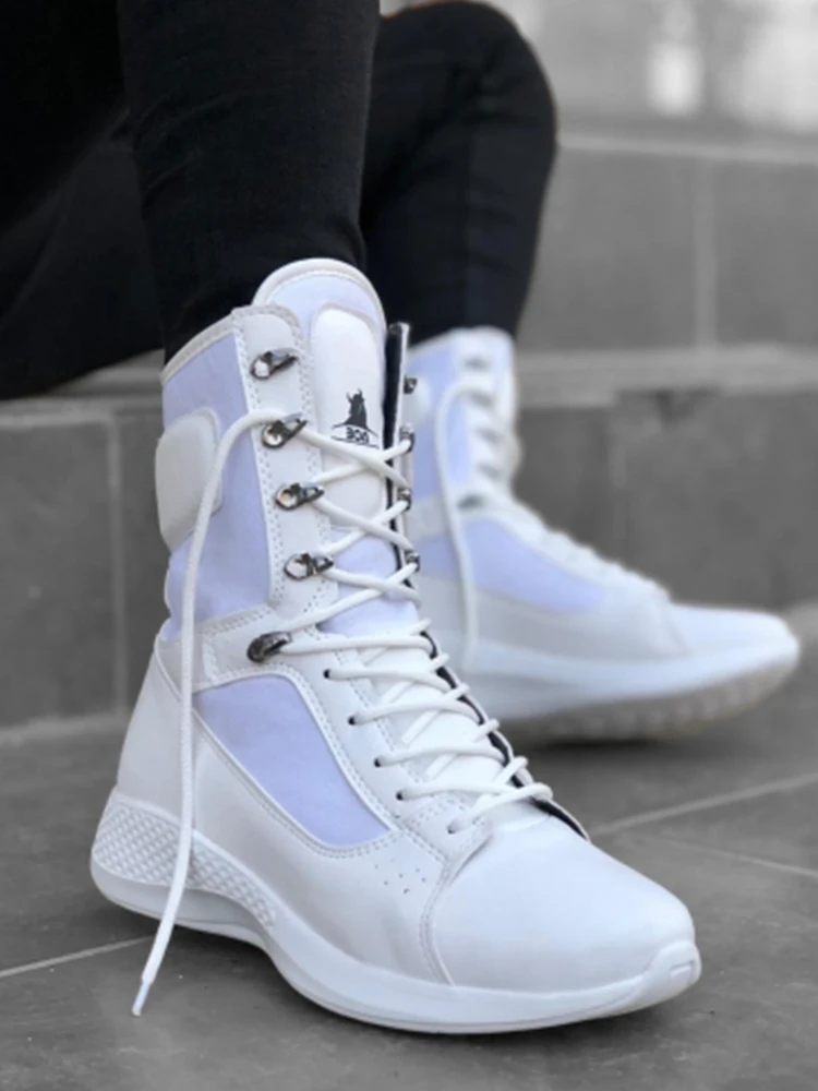 BA0600 Laced White High Base Boxer Unisex Sports Postal Boots Winter Turkey Brand Comfortable And Stylish Shoes Discount Special