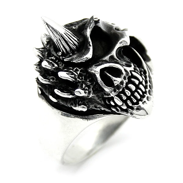 Mens Ring 925 Sterling Silver Ring Skull Gothic Style  Rings Male Jewelry Rings For Men Rings for Women Men`s Rings Men Jewelry