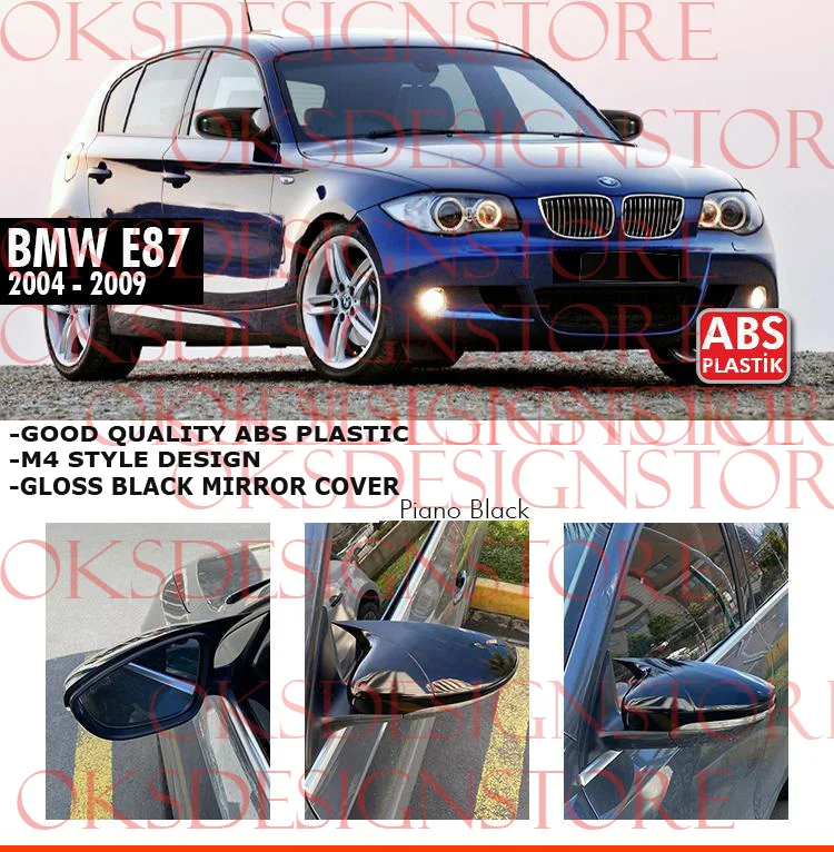 ForBMW E87 2004 2009 MIRROR COVER GLOSS BLACK easy assembly special Part sline