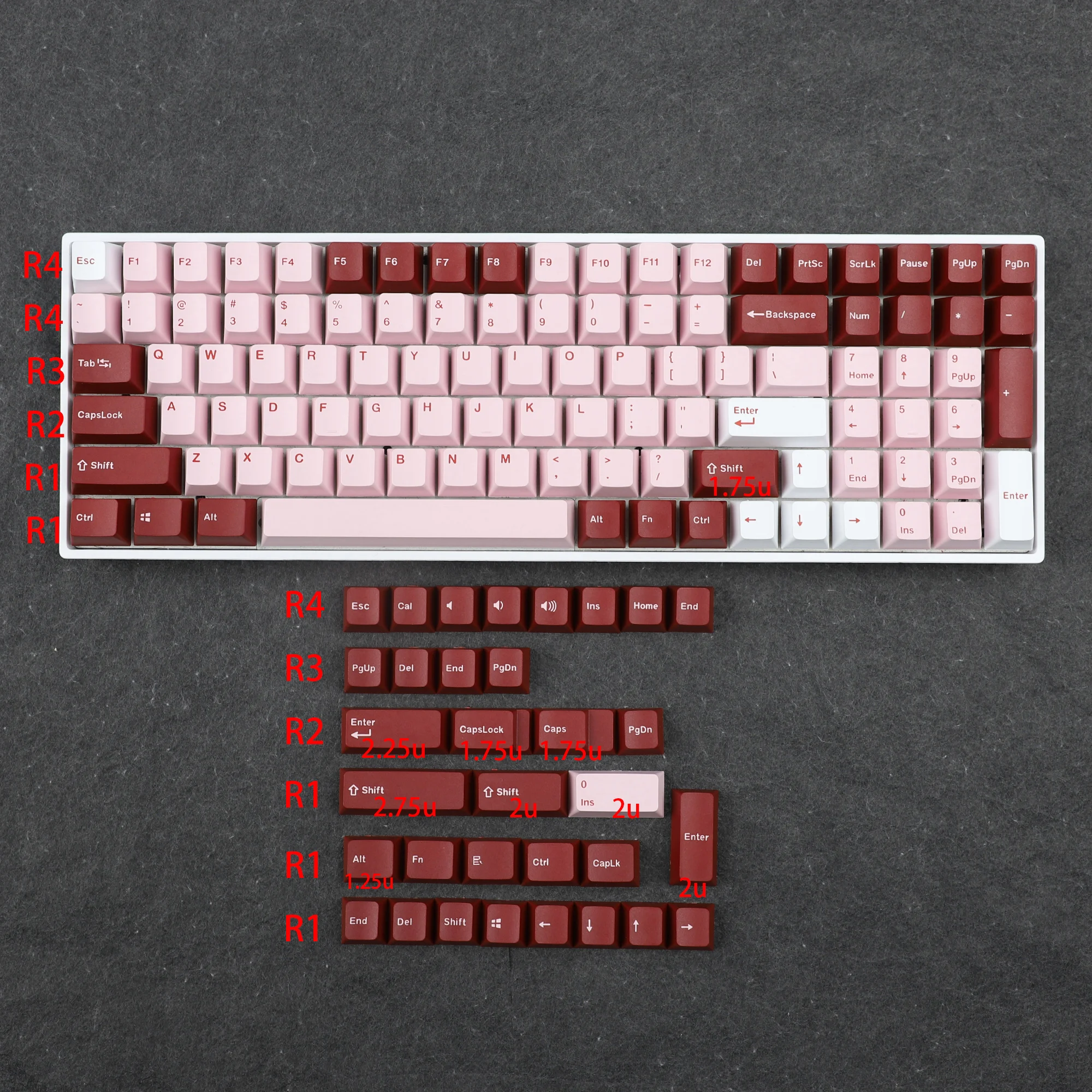 PBT Double Shot Keycaps Marrs Green Nautilus Darling Cherry Profile For MX Mechanical Keyboard 104 96 87 84 68 64 61 GMMK