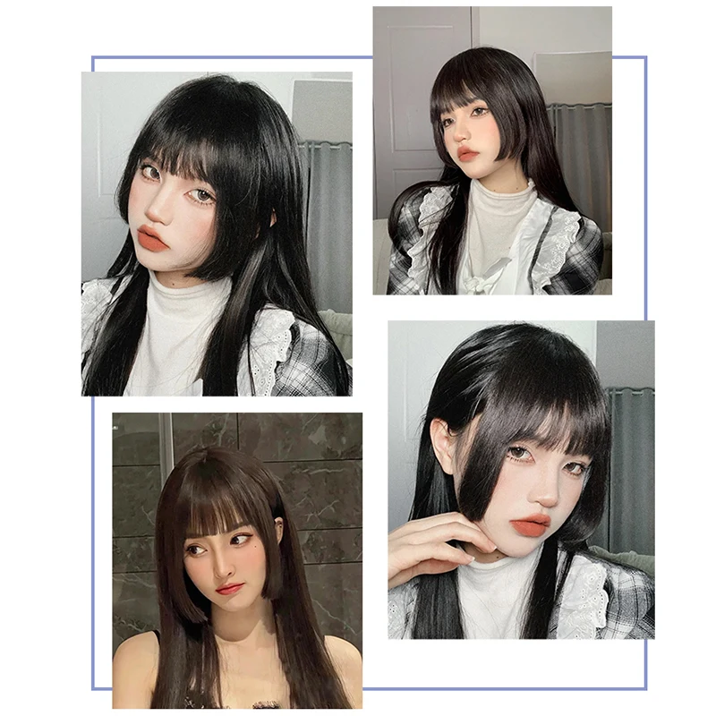 TALANG synthesis Princess Cut Bangs Hair Extension Synthetic Wig Natural High Temperature Synthetic Fake Bangs Hair Piece Clip I