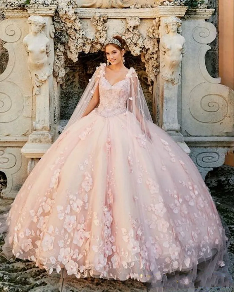 Cloverbridal 2021 Romantische Vestidos De Quinceañera Vestidos De 15 Años Bloemenoptocht Jurken Assepoester Verjaardag Baljurk Wq9793