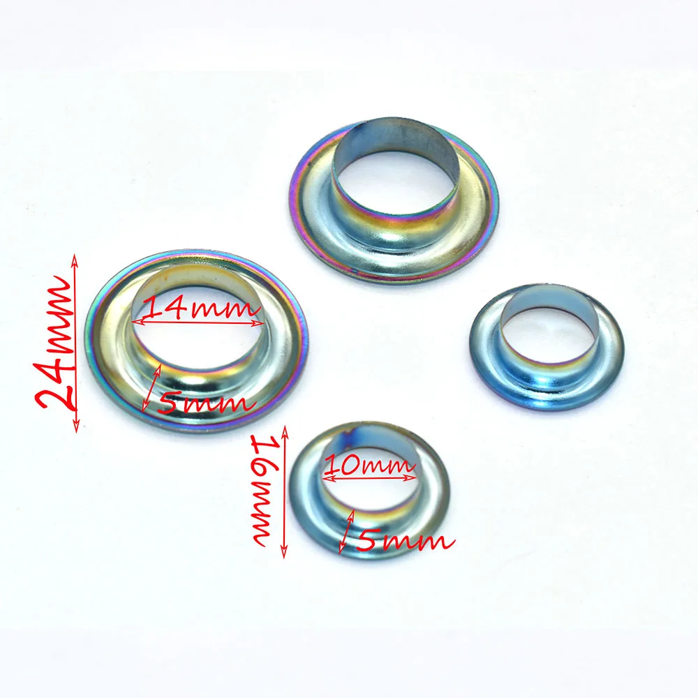 Rainbow Grommets Sewing Eyelets - 2 Size Metal Eyelets Round Inner Hole Grommets DIY Rivet Leathercraft Accessories