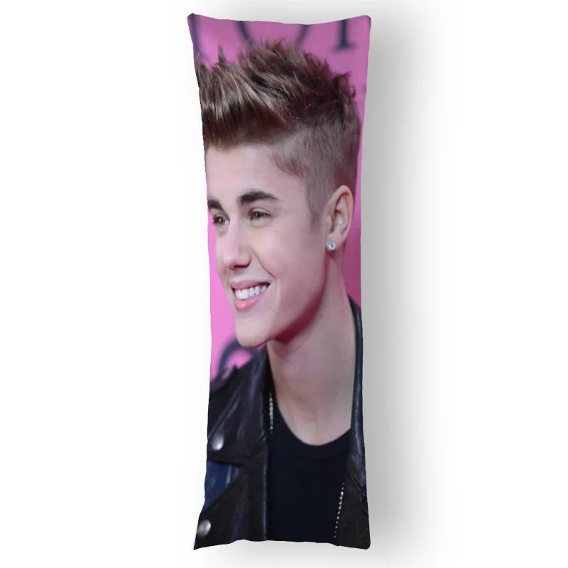 Justin Bieber Dakimakura przytulna poszewka na poduszkę DIY niestandardowa rzuć poszewka na poduszkę 7 rozmiarów 50X150cm dwie strony