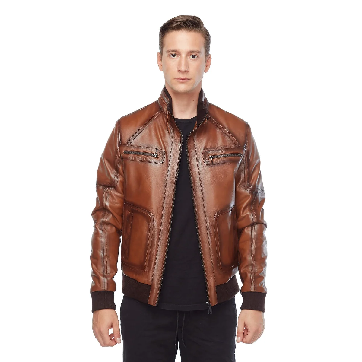 Feni Taba Tranh Phối Da Orjinal Da Cừu Thu Đông 2022 Biker Slim Size Lớn VintageTürkiye