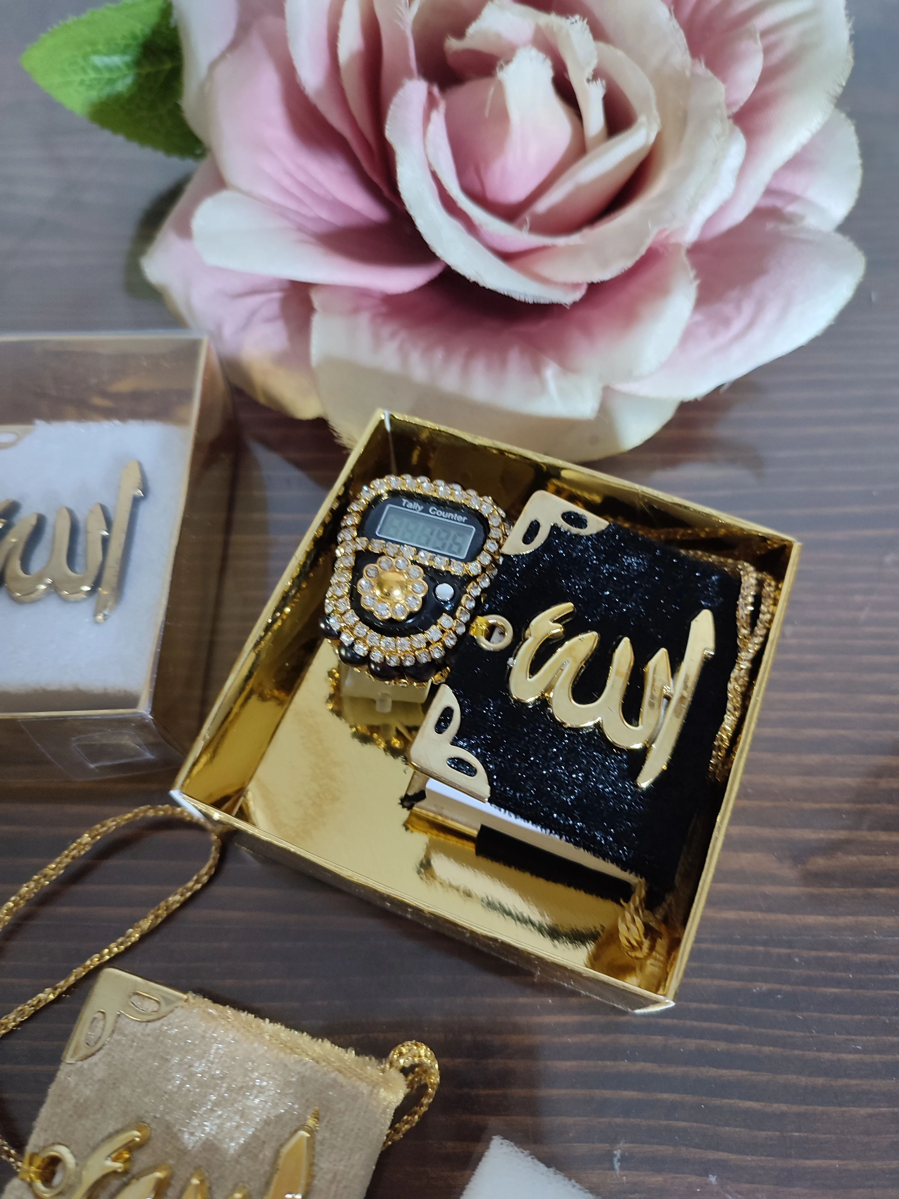 Personalized Mini Quran Set with Rosary Tasbeeh