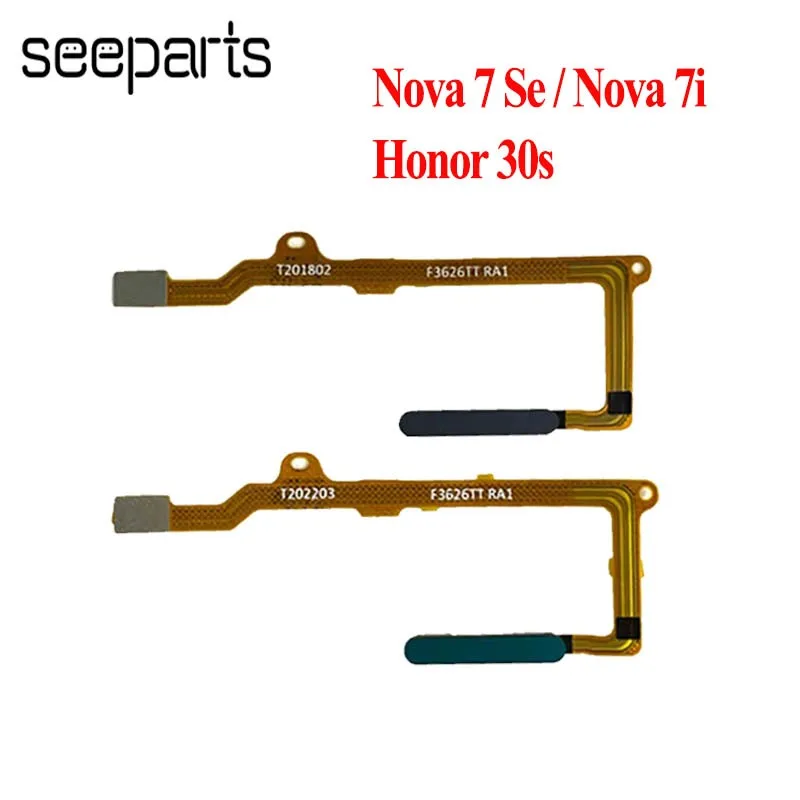 For Huawei Nova 7i Home Button Nova 7 SE Fingerprint Touch ID Sensor Flex Cable Ribbon Replacement Honor 30s Fingerprint Flex