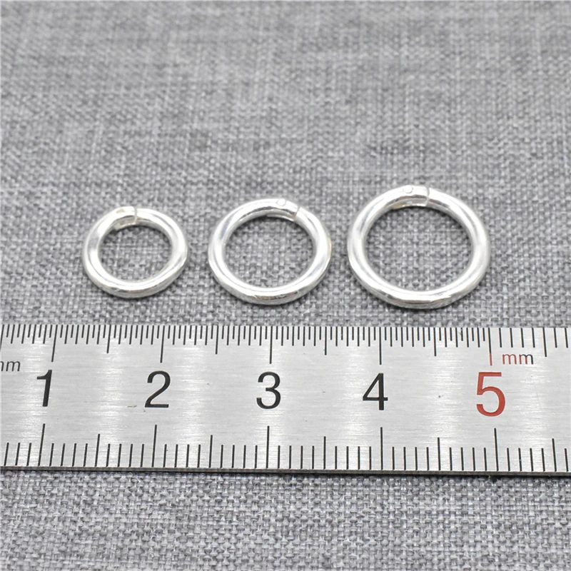 2 Pieces of 925 Sterling Silver Lock Jump Ring 6mm 8mm 10mm 12mm 14mm Open to Closed Clasp