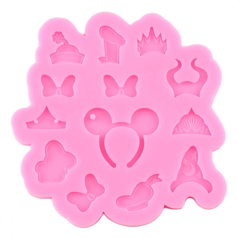 Super Glossy Mouse Head Silicone Mold Bow Epoxy Resin Craft Keychain DIY Handmade Jewelry Molds Fondant Cake Decorating Tools