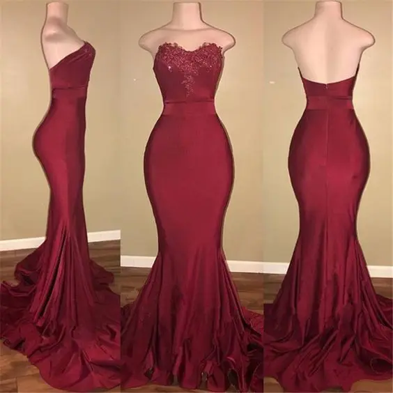 

SuperKimJo Robes De Soirée Burgundy Cheap Formal Wear 2021 Mermaid Lace Applique Elegant Evening Dresses Vestido De Festa