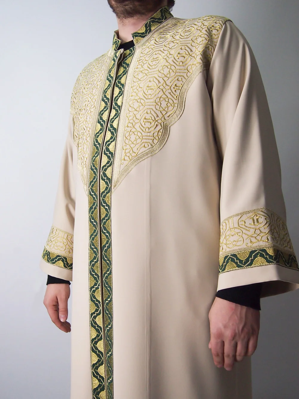 Male Muslim Imam Masjid Mosque Jubba Arab robe Turkey Islamic teacher quality embroidered caftan Dubai Special Religious Ramadan