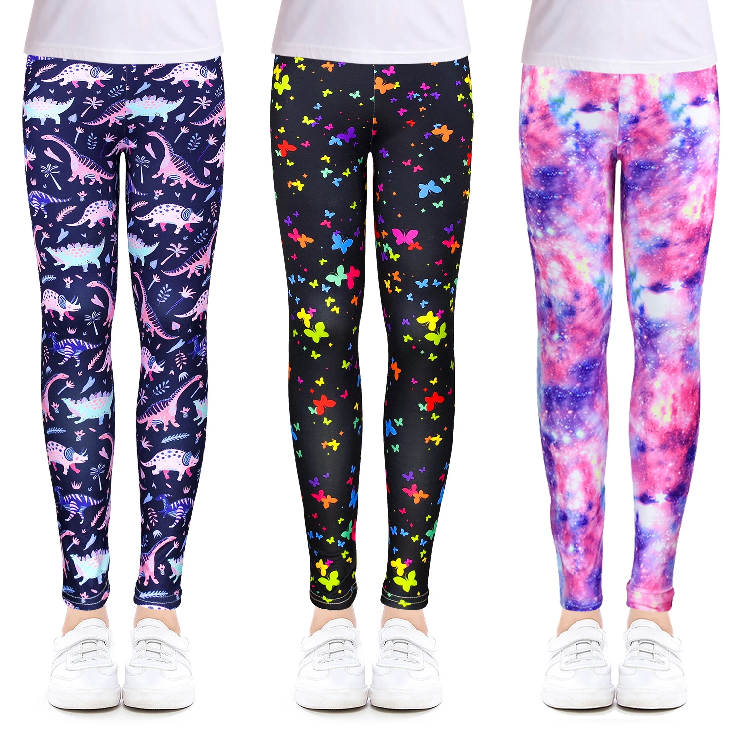 Girls Leggings for Outdoor Travel Clothes Girls Pants Student Casual Wear Customizable Stylish Computer Printing For 4-13 Years