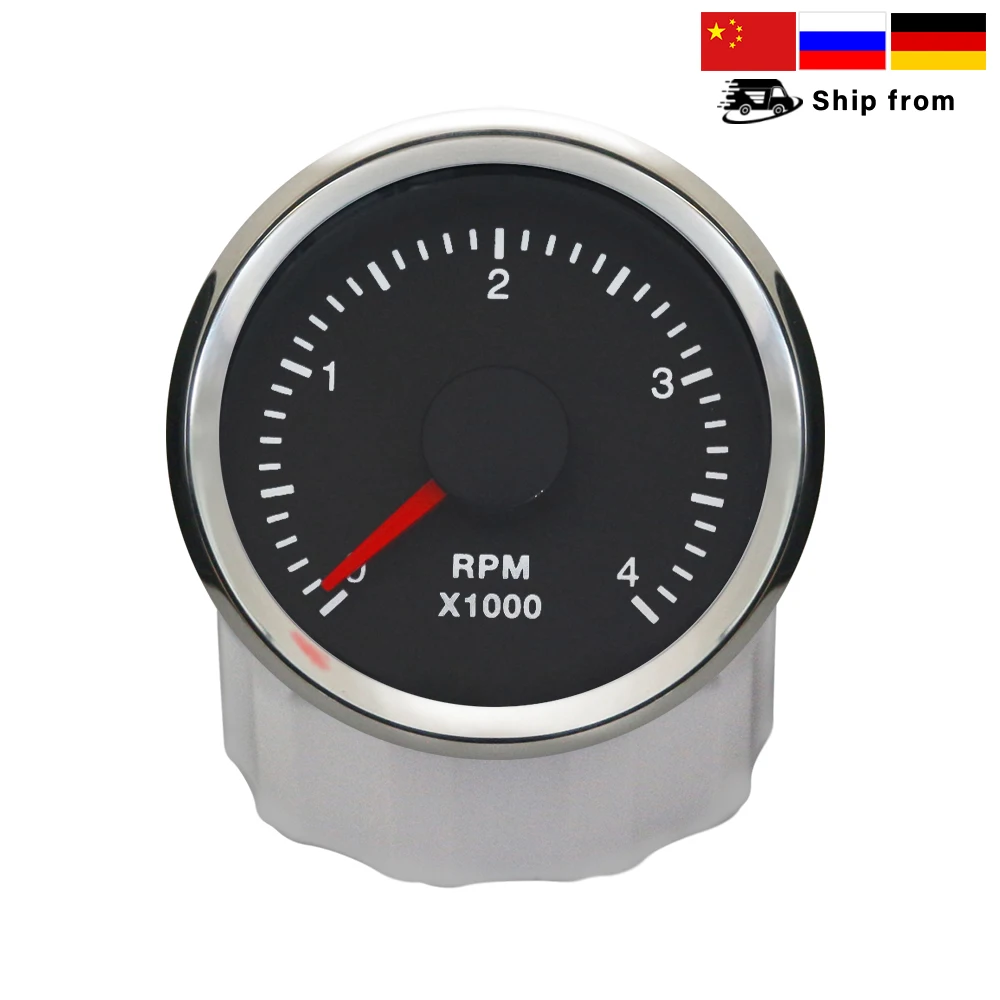 52mm WiFi Tachometer 4000 8000RPM Programmable Gauge for Generator Car Boat Diesel Gasoline Engine 12 24V Yellow White Backlight