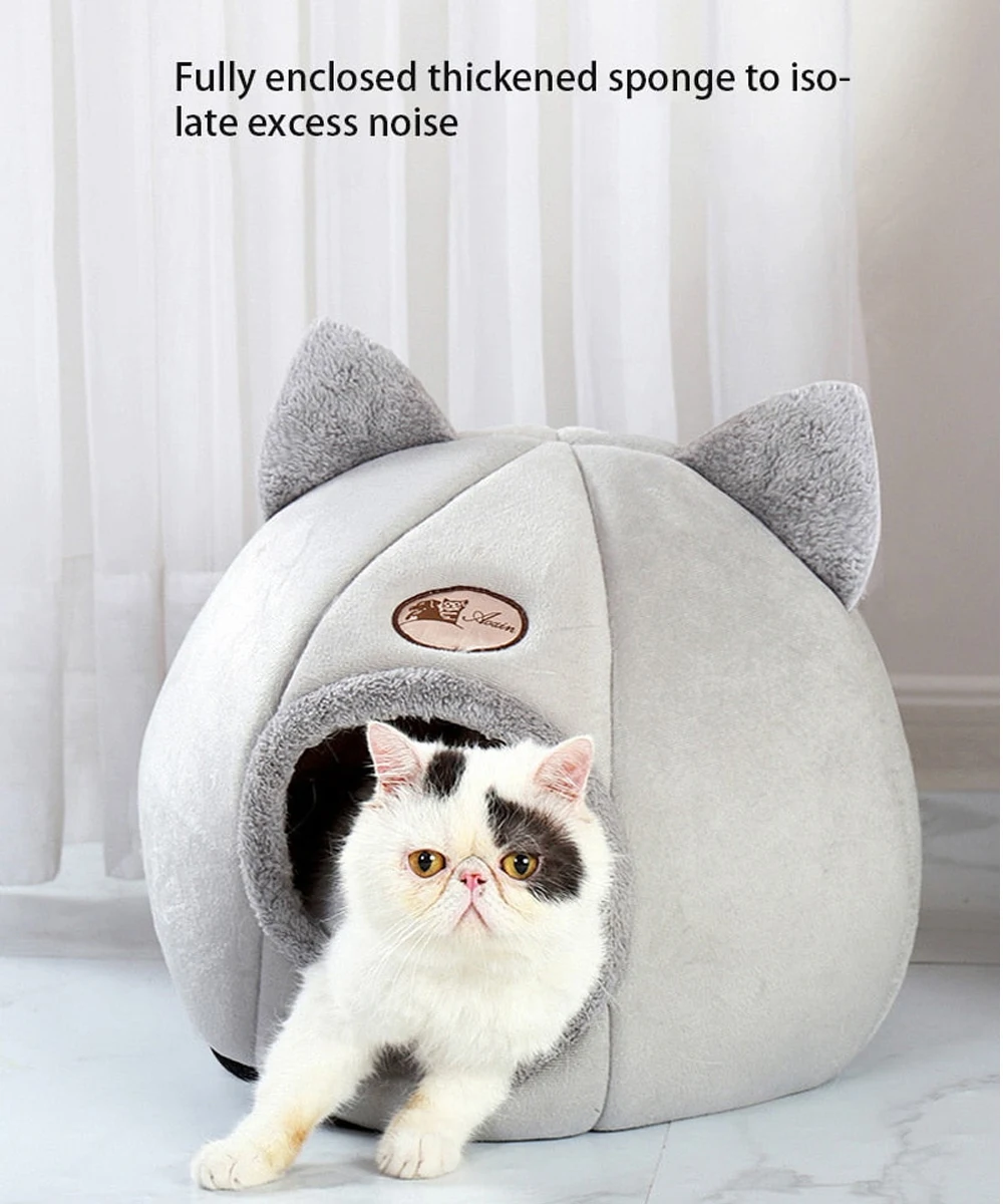 Deep Sleeping Comfortable Winter Autumn Cat Bed Basket Puppy House Products Pet Tent Comfortable Cave Cute Design Pet Cat Cave