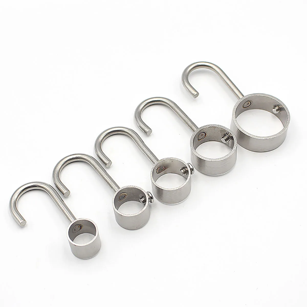 1Pcs 16/19/22/25/32mm Pipe Diameter 201 Stainless Steel Clothing Rod Fixed Positioning Clothes Hook Kitchen Bathroom Accessories