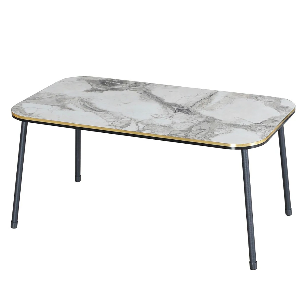 Modern Center Table Metal Black Leg Assembled Center Table Tea Coffee Service Table Rectangle Living Room Table - Colour Options