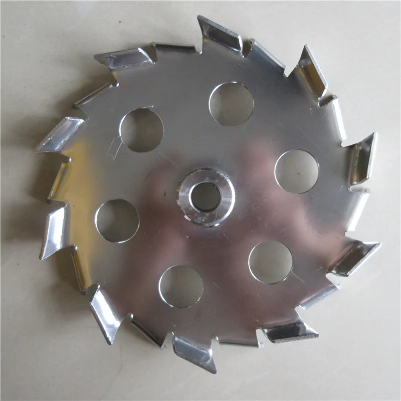 Propeller Paddle Stirrer Mixing Steel Disk Curve End Saw Tooth Dispersion SUS 304 Stainless Steel