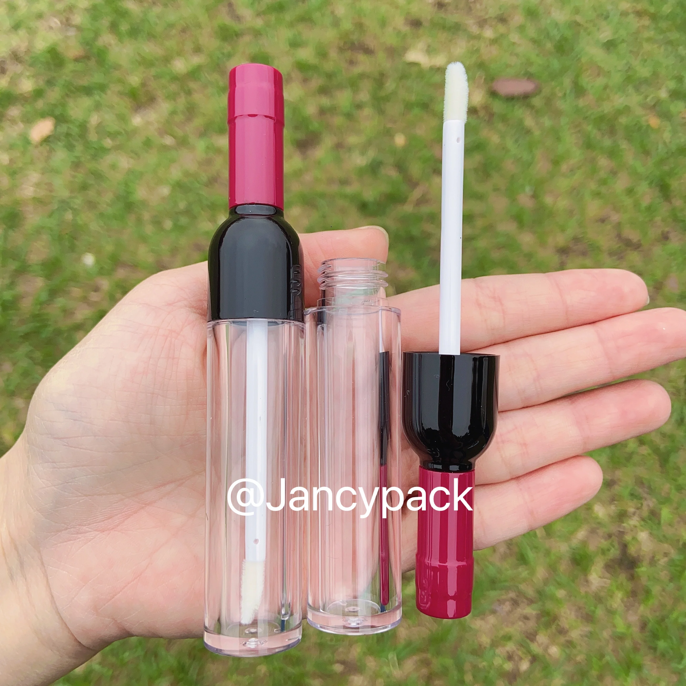 Wine shape Clear Lipstick Bottle Lip Gloss Tubes Lip Glaze Bottle Wand Tube Women Girls Beauty Makeup Tool DIY Sample makeup