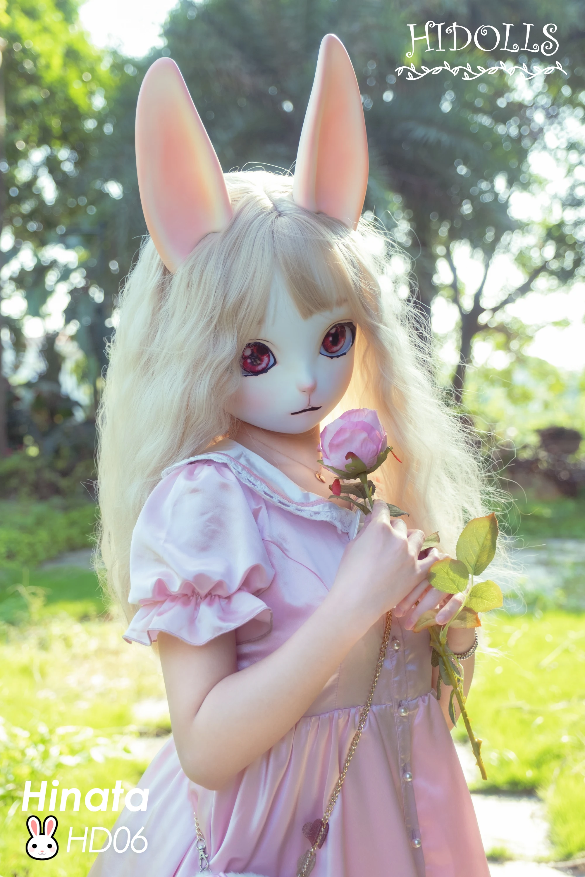 (HD06)HiDolls \'Hinata\'Handmade Female/Girl Resin Full Head Long Ear Kitty Cosplay Japanese Animego BJD Cat Kigurumi Doll Mask