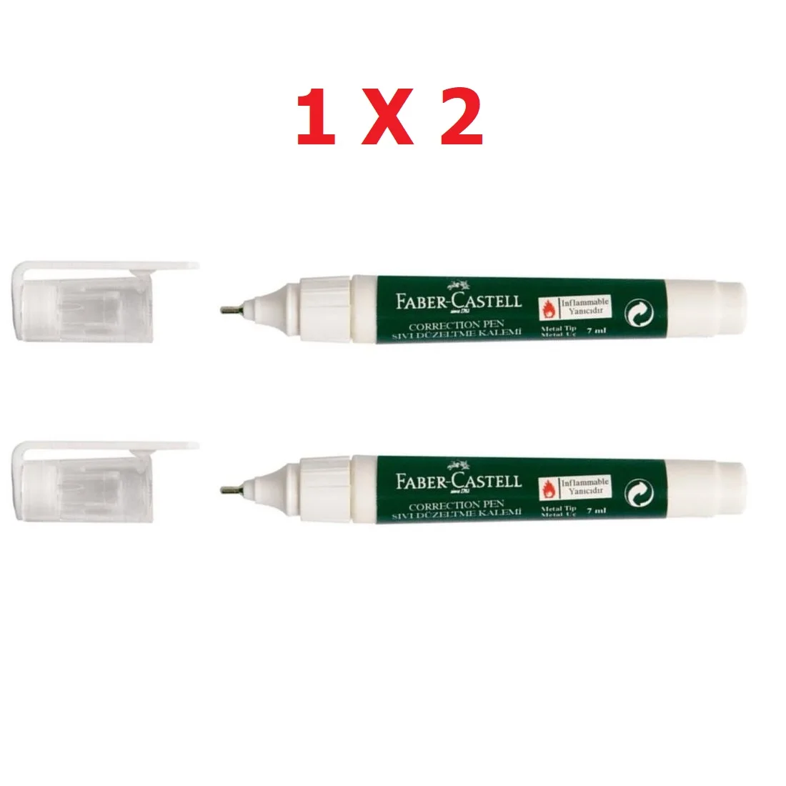 Faber Castell, Eraser Pen Liquid Correction Pen 2 Pcs, Strip Corrector, (5088169400)