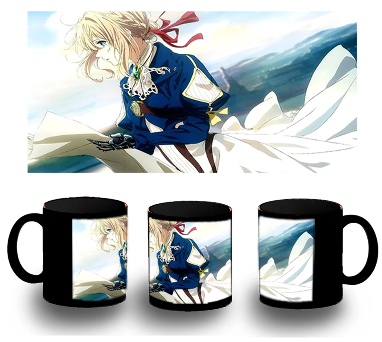 CUP FULLY black VIOLET EVERGARDEN PELICULA black mug