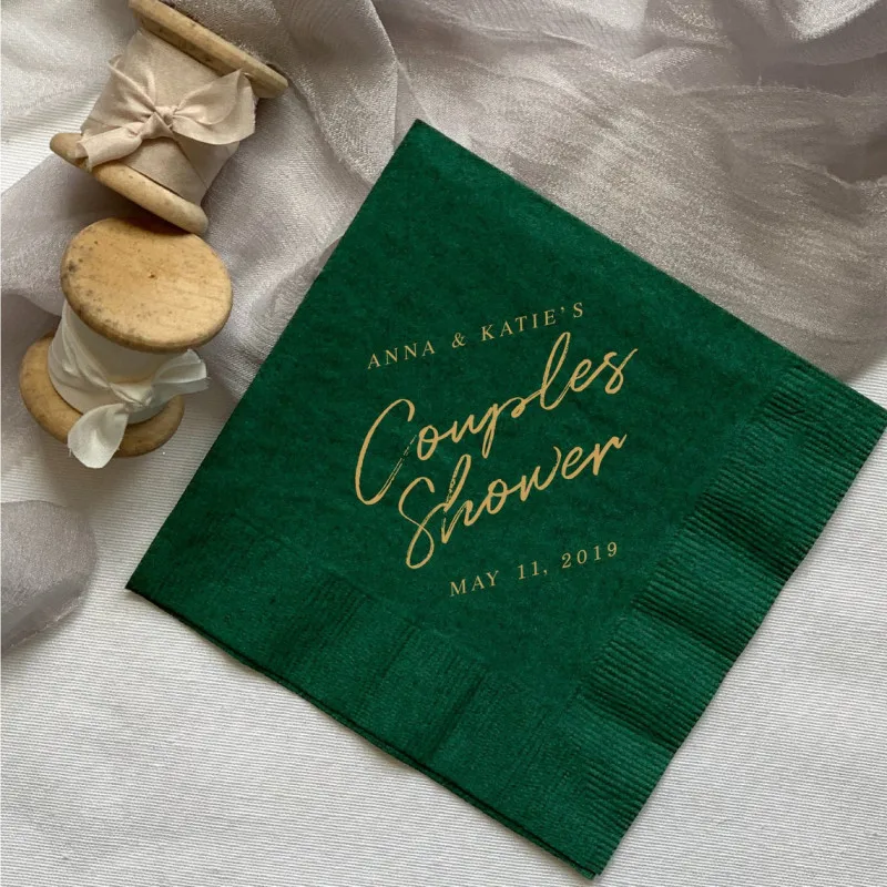 

50pcs Custom Bar Napkins,Couples Shower Personalized Napkins,Engagement Party,Custom Wedding Napkins milestones birthday Napkins