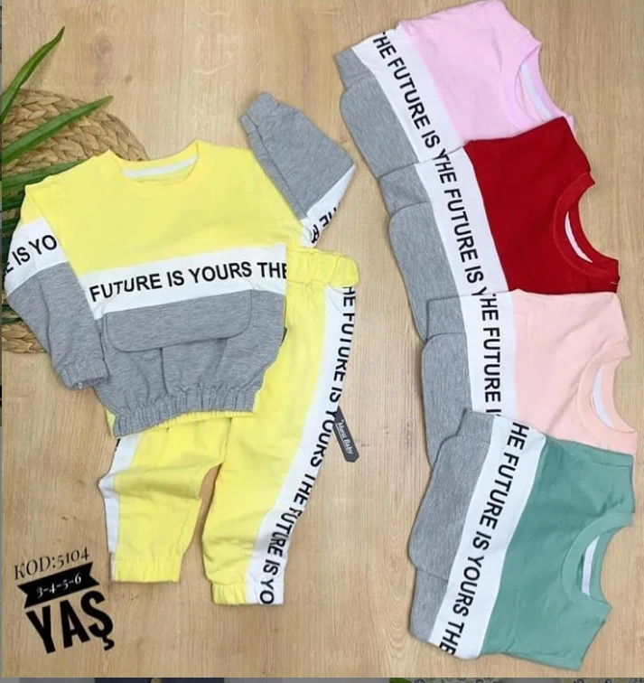 FUTURE PRINTED POCKET DETAILED SUIT CHILDREN CLOTHING CHILDREN TRACKSUITS KIDS STYLE KIDS PAJAMAS