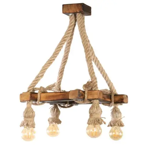 WOOD 4LÜ TUMBLED AVİZE RUSTİK JUT ROPE Chandelier wood board naturai material elegant iscilik living room living bedroom lighting chandelier