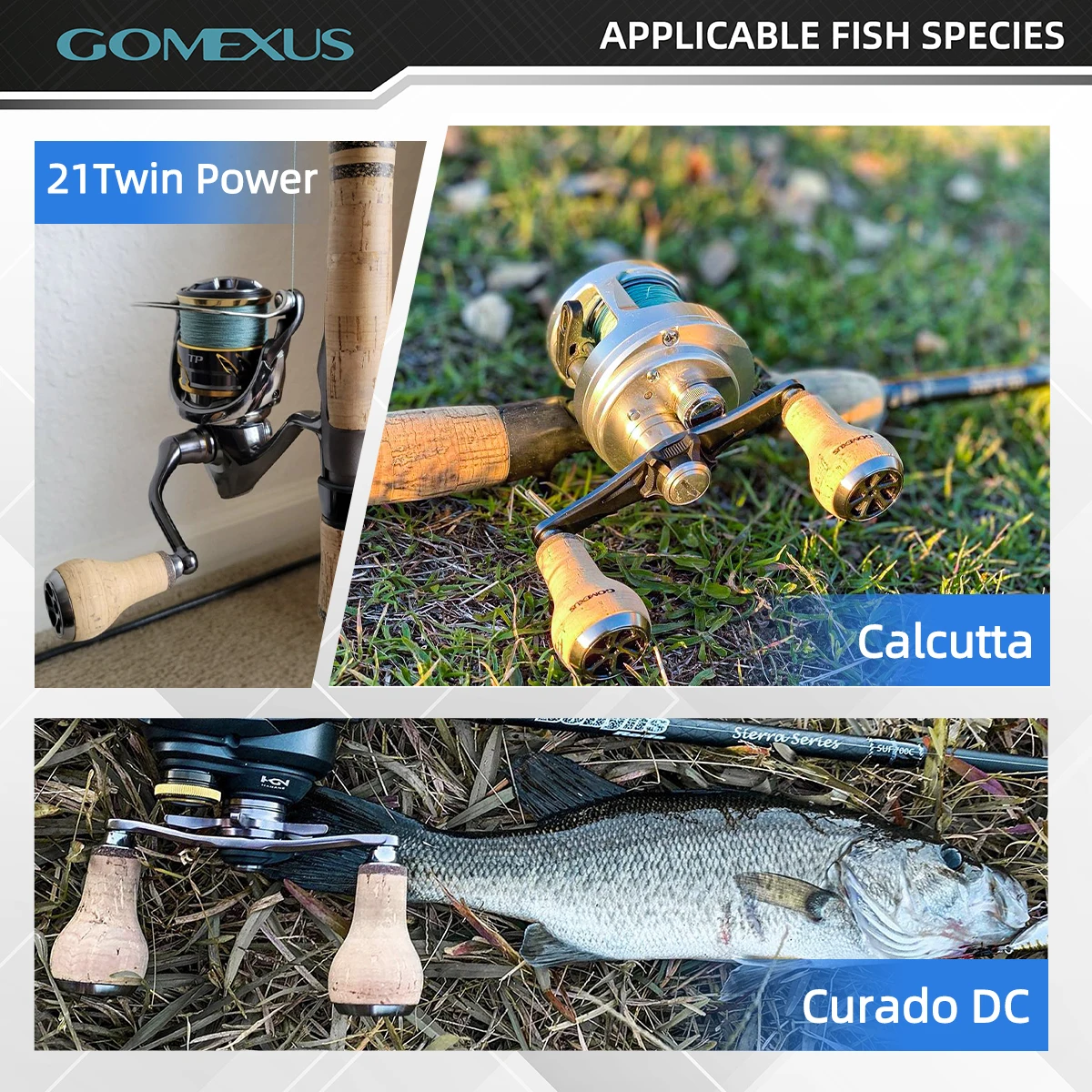 Gomexus Cork Fishing Reel Knob 27mm Bass Fishing For Shimano Stradic CI4 Stella Curado Daiwa Exist Tatula Reel Handle CA27