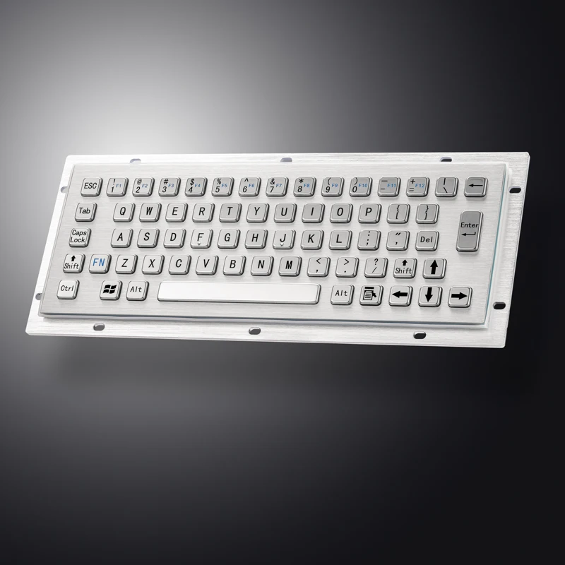 

65 Keys Panel Mount IP65 Waterproof Industrial Metal Stainless Steel Keyboard Support Layout Modification For Kiosk