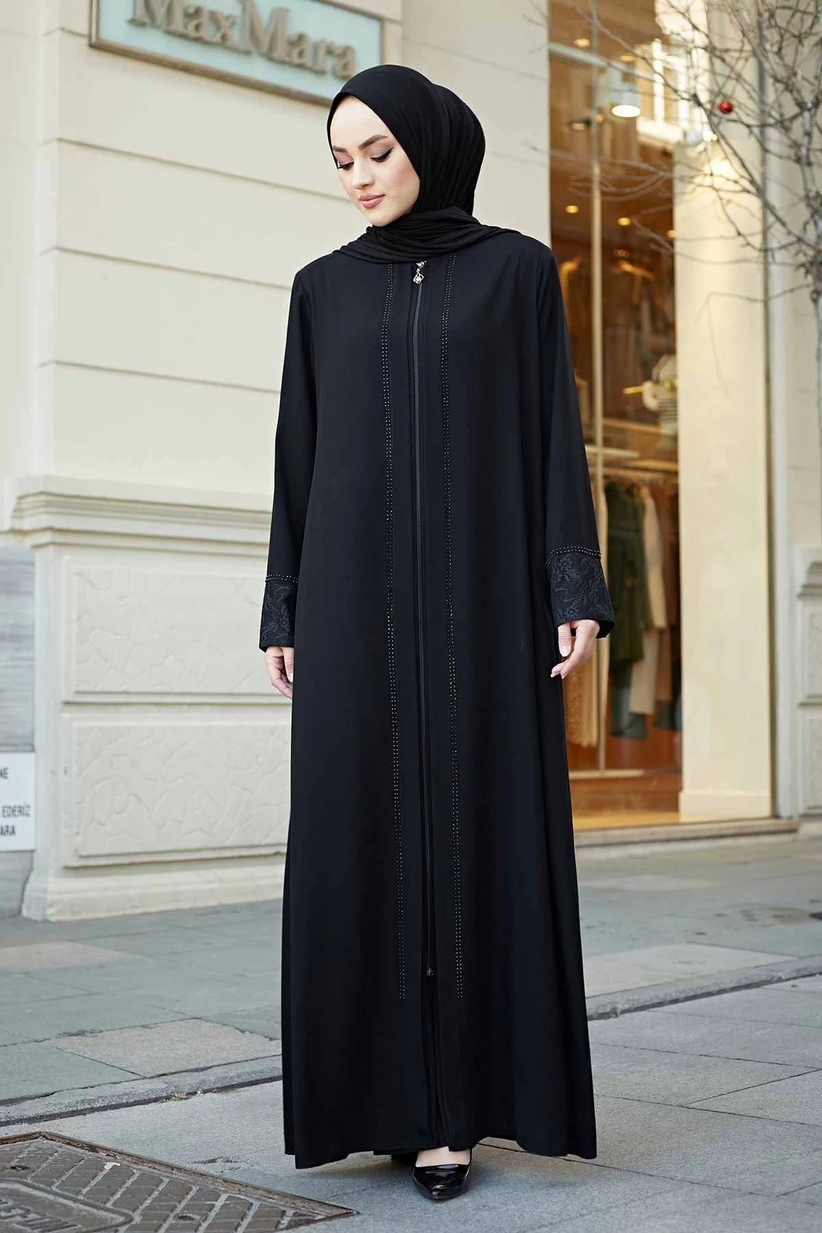 Koronkowa szczegółowa sukienka Abaya indyka moda muzułmańska Islam odzież dubajska Istanbulstyles 2023