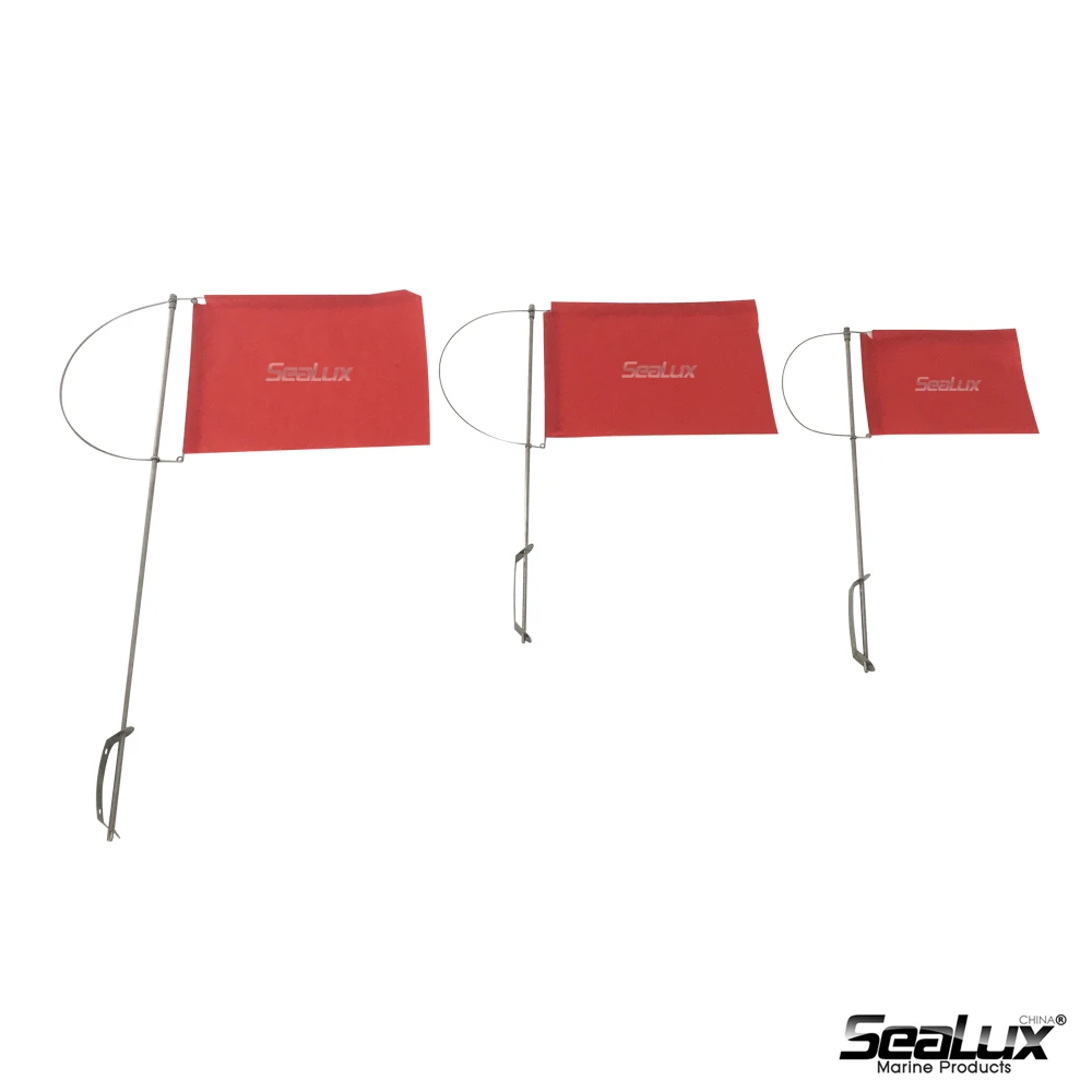 Sealux Medium 175mm x 125mm Wind Pennant Structure with Red Nylon flag Wind indicator for Marine Boat Yacht