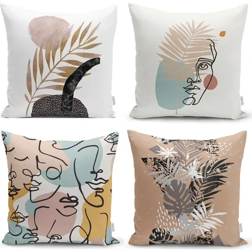 4-Piece Pillow Cushion Cover Set Soft cover decorative throw pillows pillow case soft luxury home decoration living room sofa