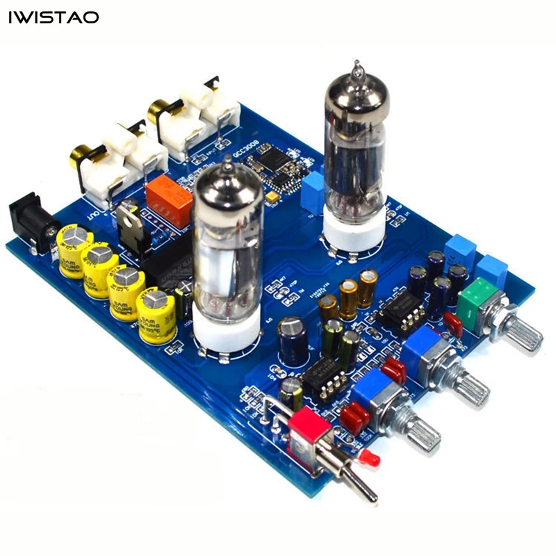 IWISTAO HIFI Tube Preamp Tone Finished Board Tube 6J5 Bluetooth 5.0 QCC3008 APT-X PCM5102 Decoder