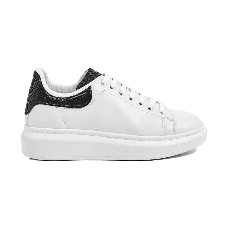 Spor Ayakabı Koşu Basketbol Top Siyah Beyaz Bağcık Suni Deri