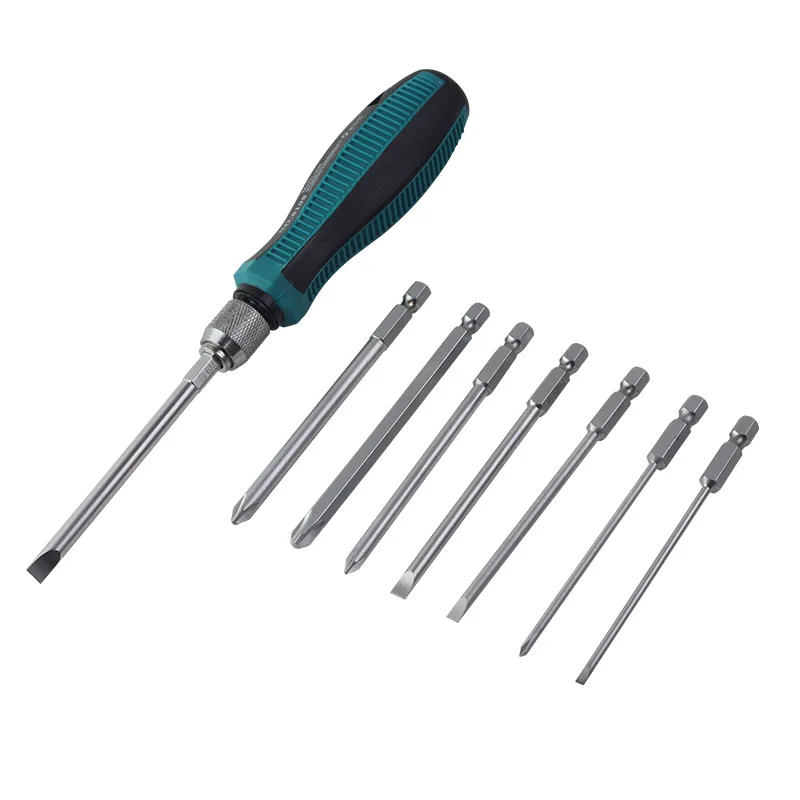 

Citop Metric 9 in 1 Chrome Vanadium Screwdriver Bit Set Handle Screw Driver Magnetic Multi-use Slotted Phillips Hand Tools