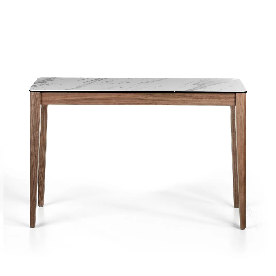 Console 3082 Angel Cerdá-console with walnut-plated wood structure and porcelain lid.