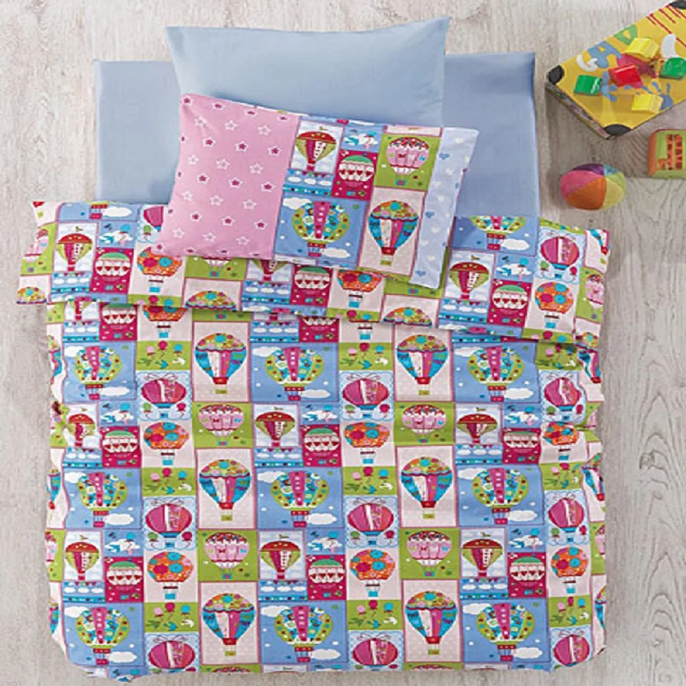 Juego de fundas de edredón para cama de bebé, 100% algodón, Hecho en Turquía, suave, antialérgico, con dibujos de animales