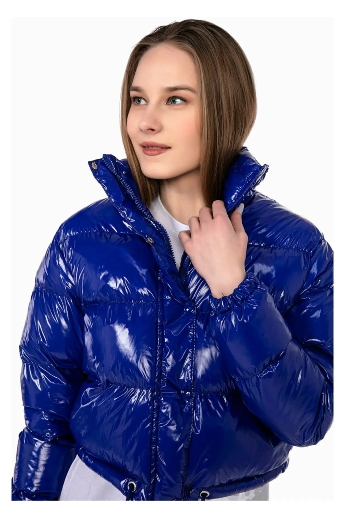 Shiny Inflatable Down Coats For Women Winter Wear Casual Street Fashion Short Warm Jacket Padded Insulated Outfits New Season